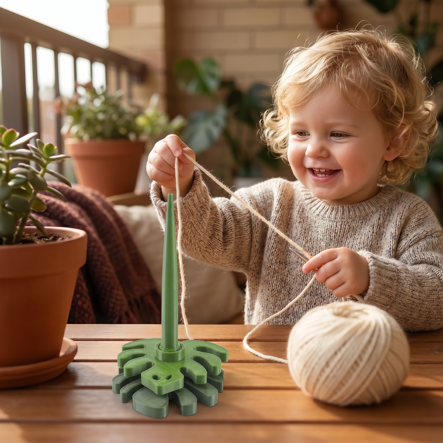 Flower Yarn Holder Stand for Knitting and Crocheting