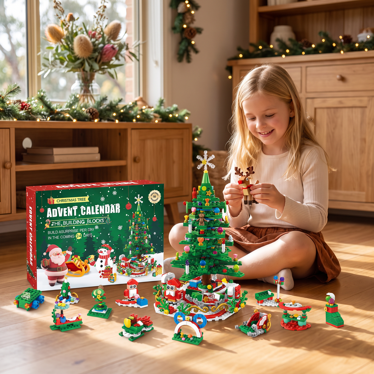 Christmas Tree Building Blocks Advent Calendar for Kids