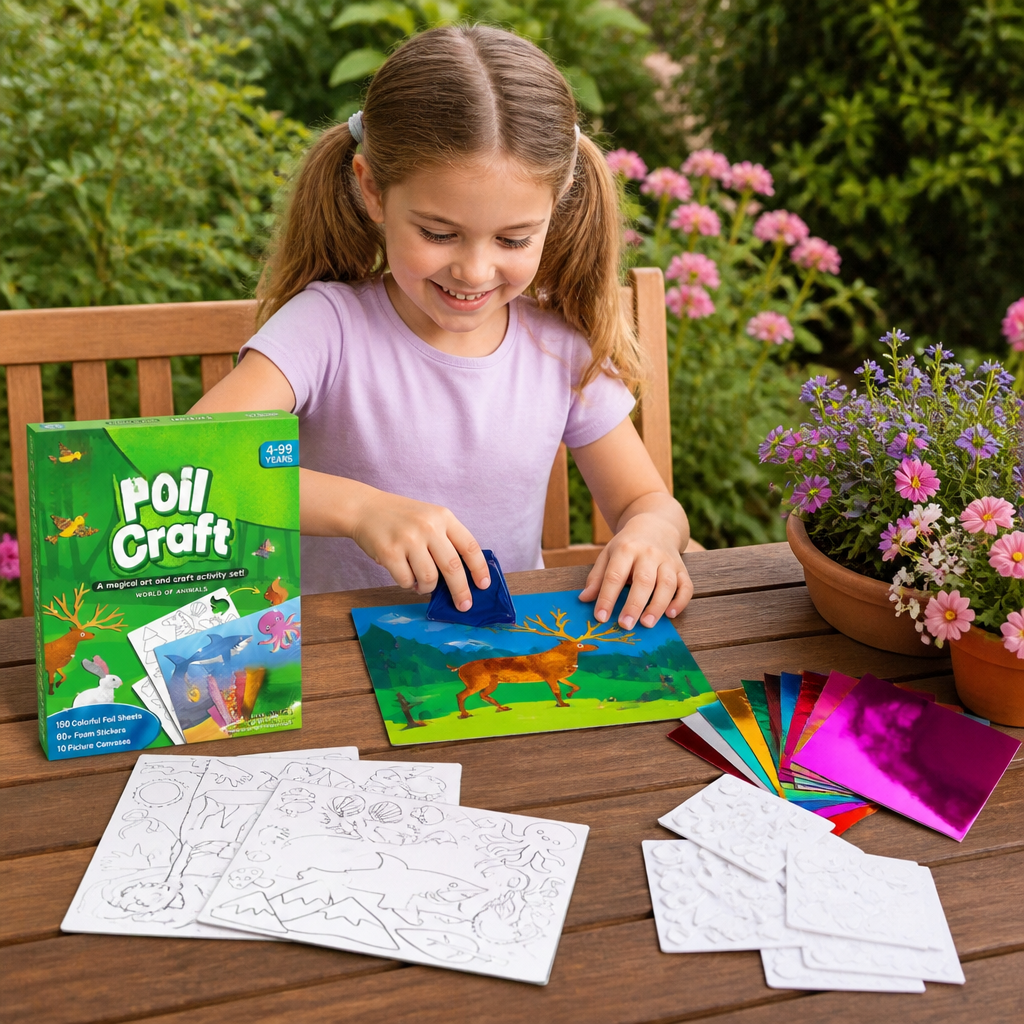 DIY Foil Art Kit – No-Mess Animal Crafts for Kids