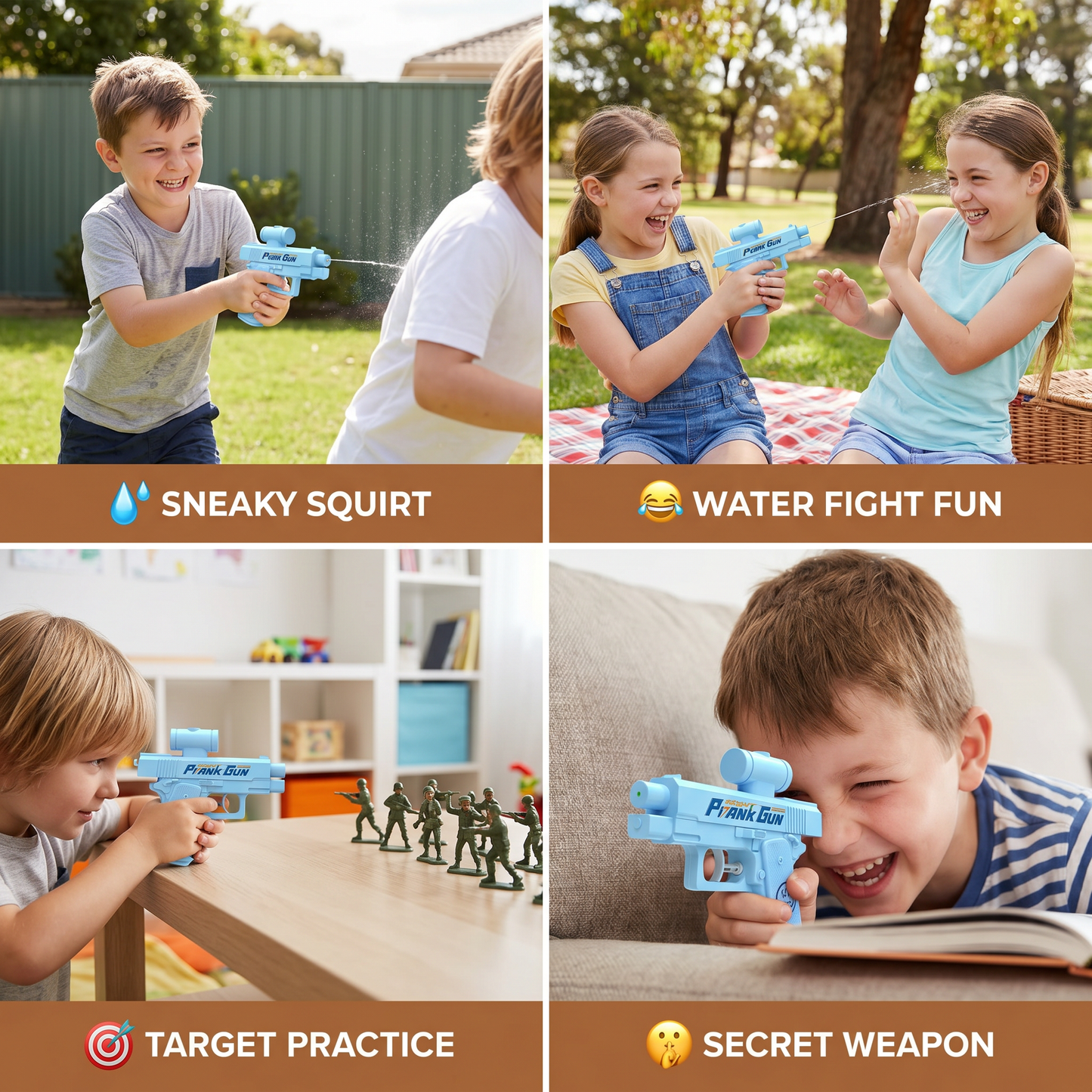 Double-Sided Prank Water Gun for Kids – Mini Water Fun Toy