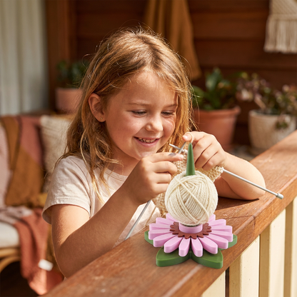 Flower Yarn Holder Stand for Knitting and Crocheting