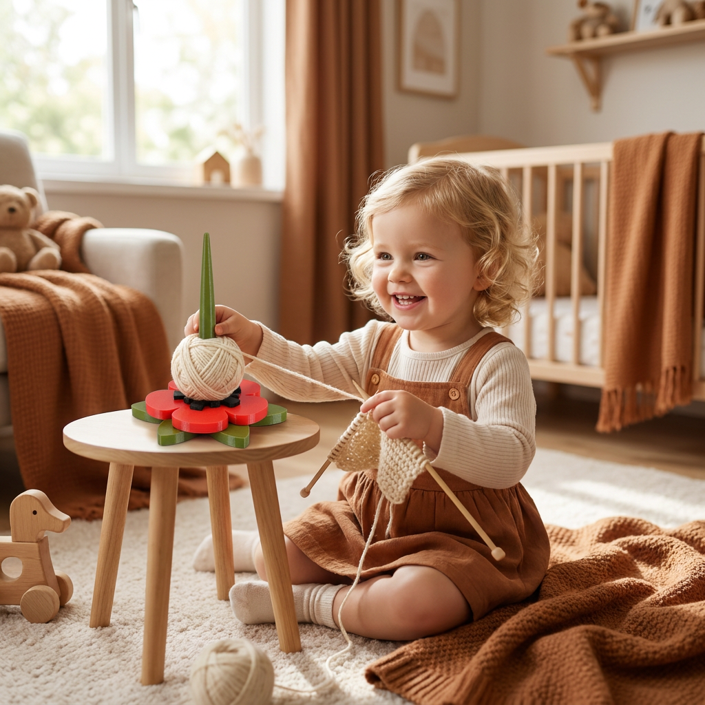 Flower Yarn Holder Stand for Knitting and Crocheting