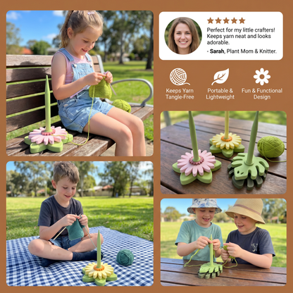 Flower Yarn Holder Stand for Knitting and Crocheting