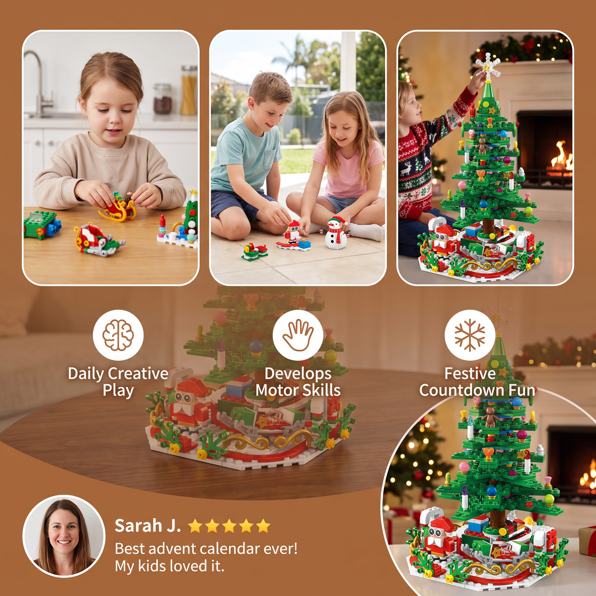 Christmas Tree Building Blocks Advent Calendar for Kids