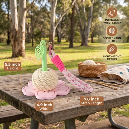 Portable Wrist Yarn Holder with Strap for Knitting and Crocheting