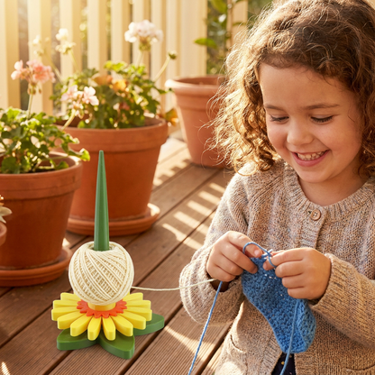 Flower Yarn Holder Stand for Knitting and Crocheting