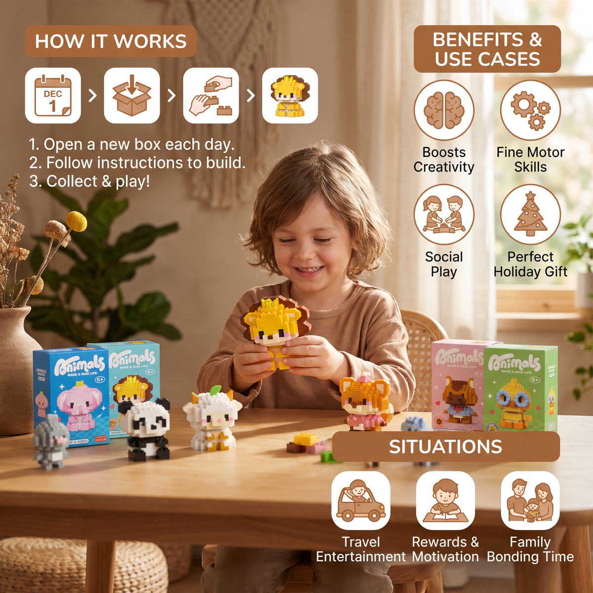 Adorable Animal Building Blocks Advent Calendar for Kids