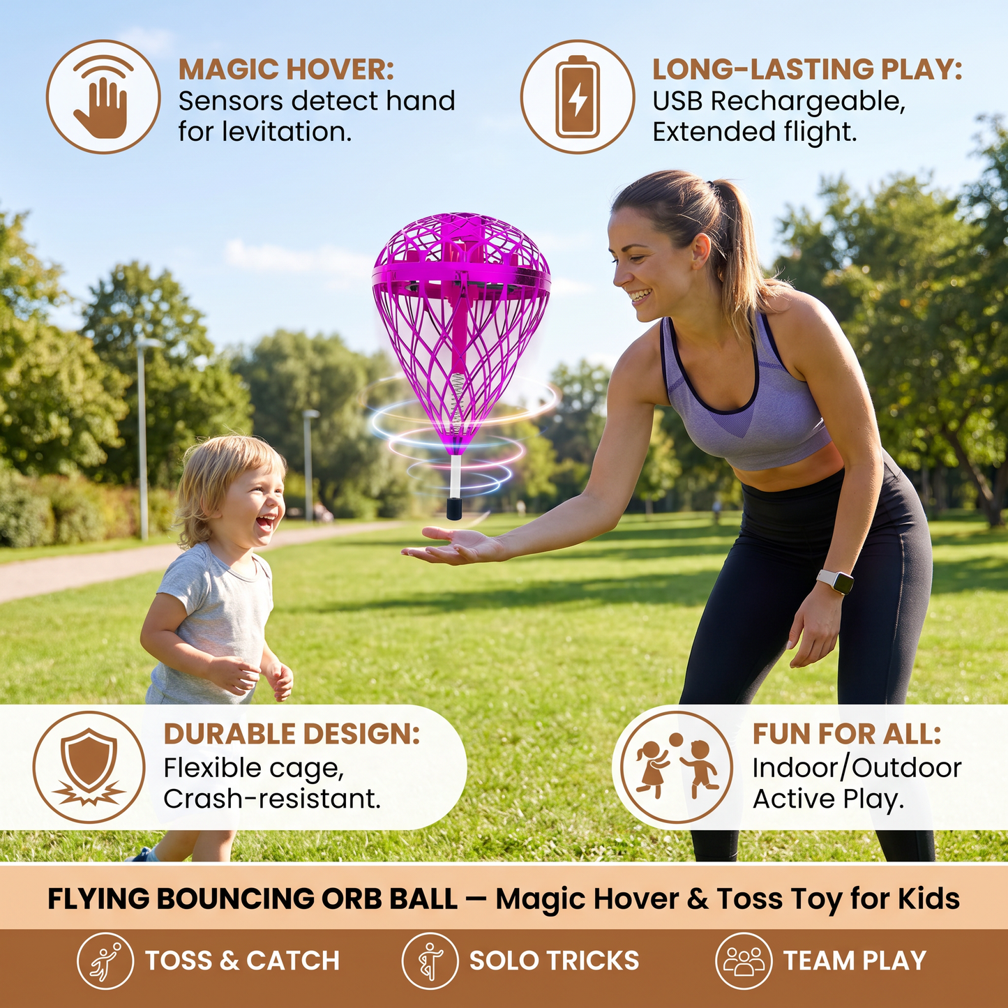 Flying Bouncing Orb Ball – Magic Hover & Toss Toy for Kids