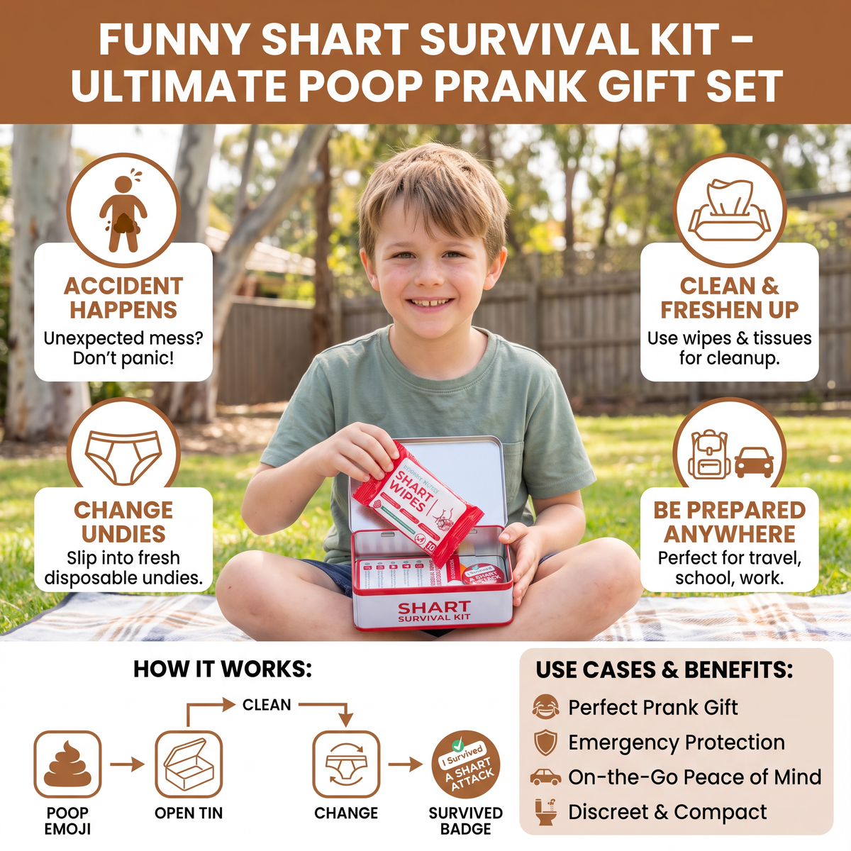 Funny Shart Survival Kit – Ultimate Poop Prank Gift Set