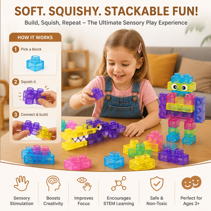 Magical Gummy Blocks, Soft Building Blocks for Children