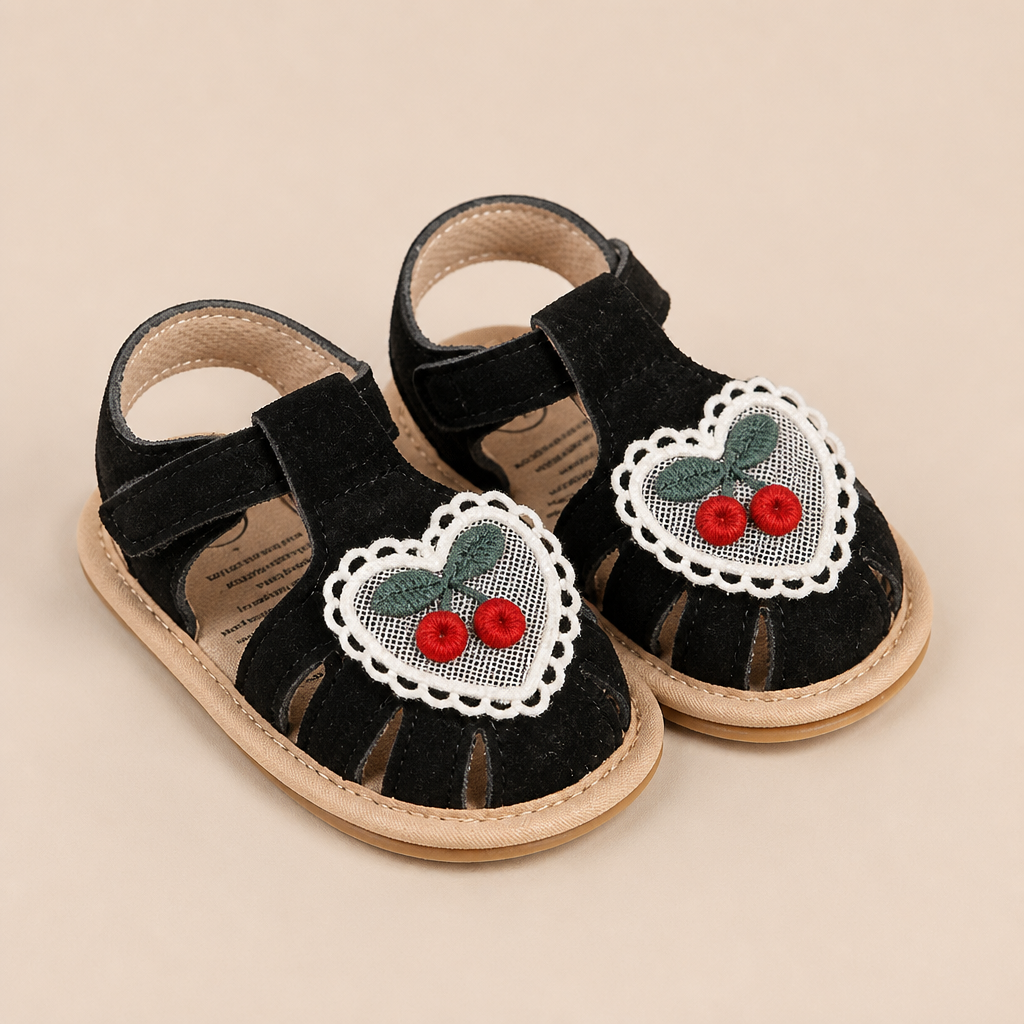 Cherry Heart Closed-Toe Sandals
