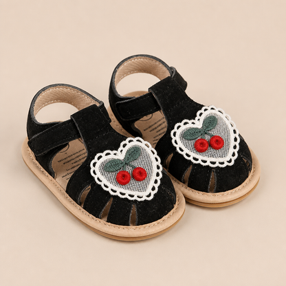 Cherry Heart Closed-Toe Sandals
