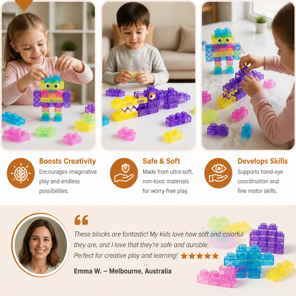Magical Gummy Blocks, Soft Building Blocks for Children