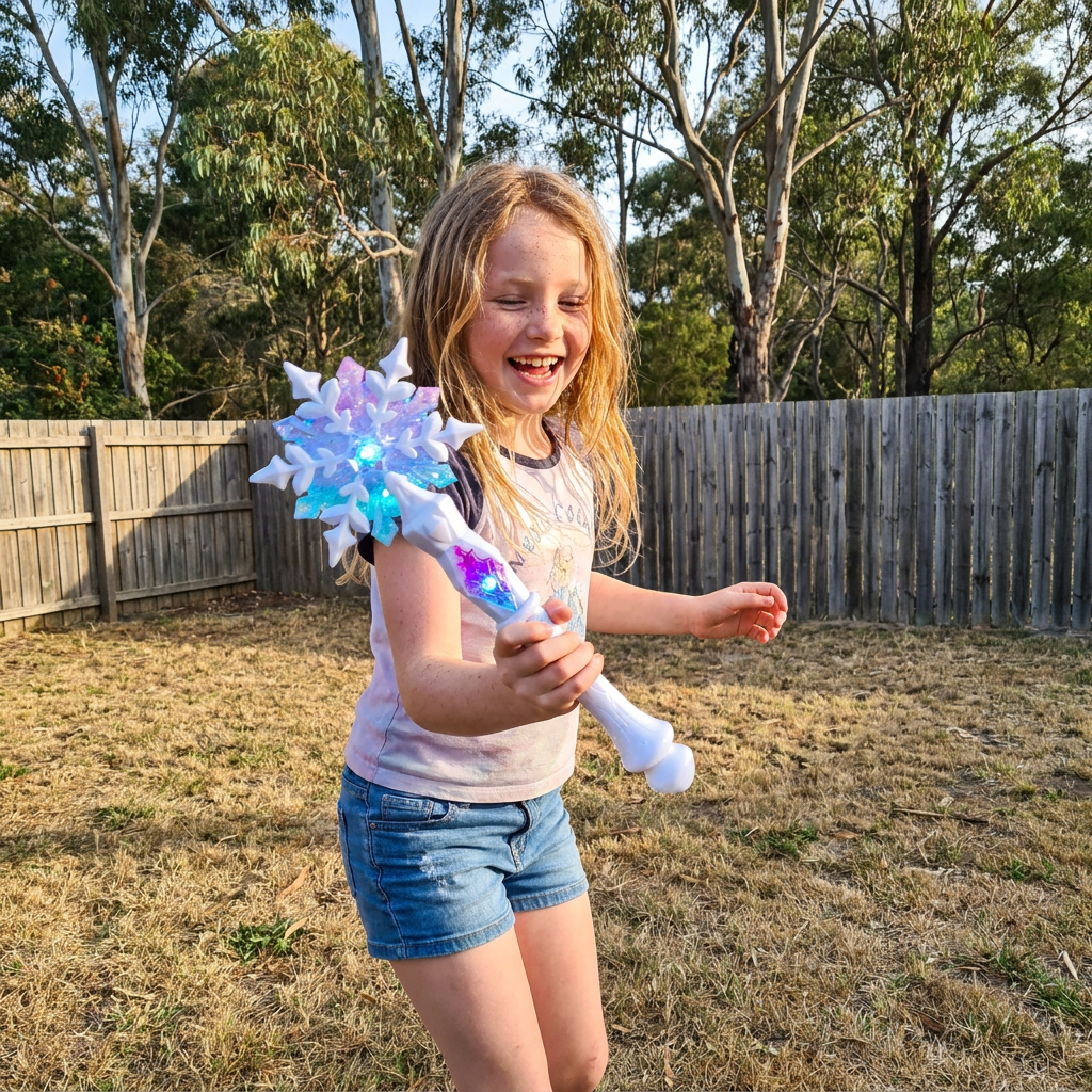 Light Up Snowflake Princess Wand Toy for Kids