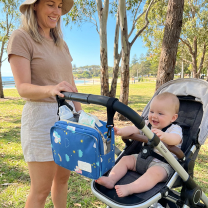 3in1 Stroller Organizer Bag – Waterproof Diaper Caddy with Insulated Pockets