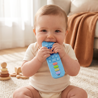 Silicone Remote Control Baby Teether – BPA-Free Sensory Chew Toy