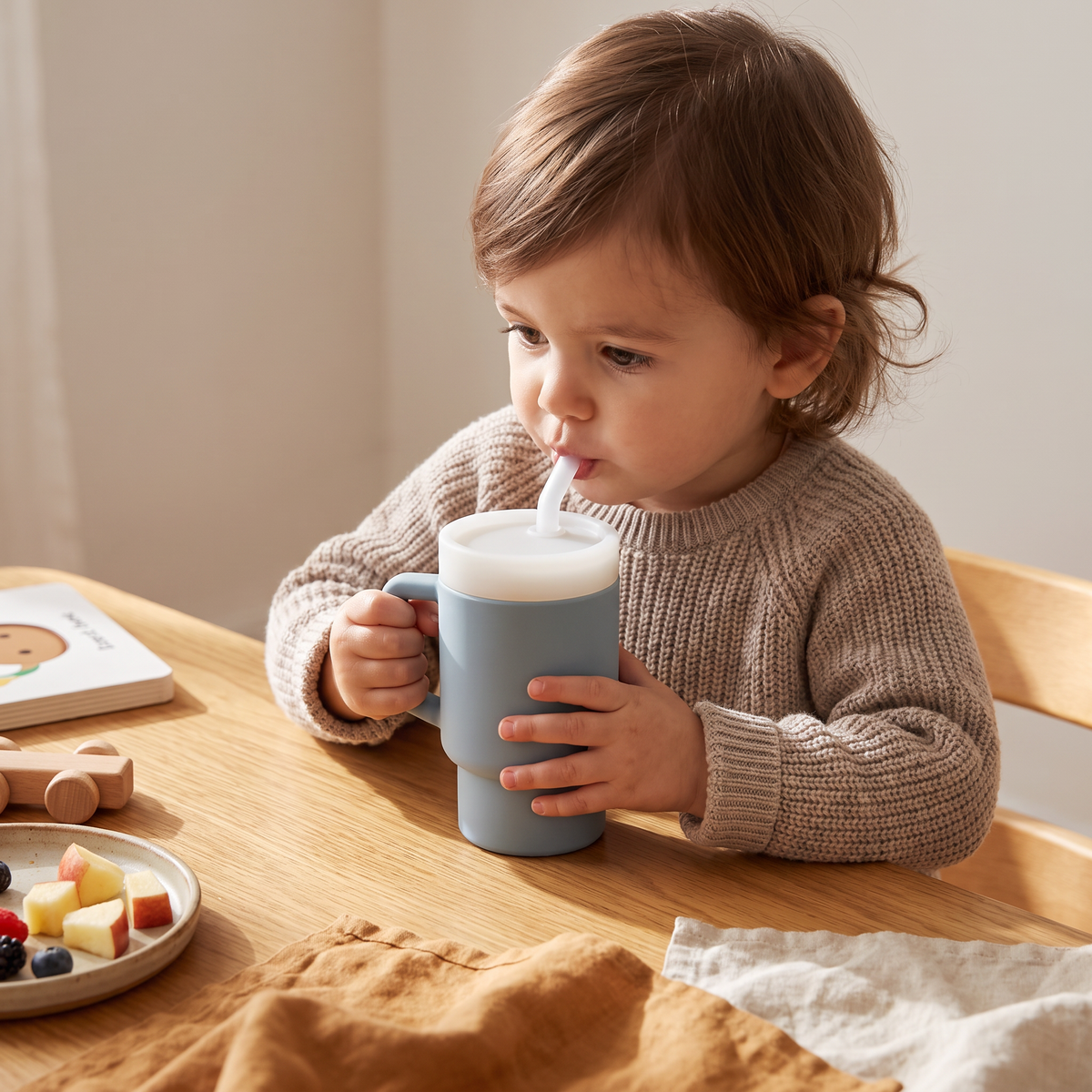Leakproof Silicone Toddler Straw Cup