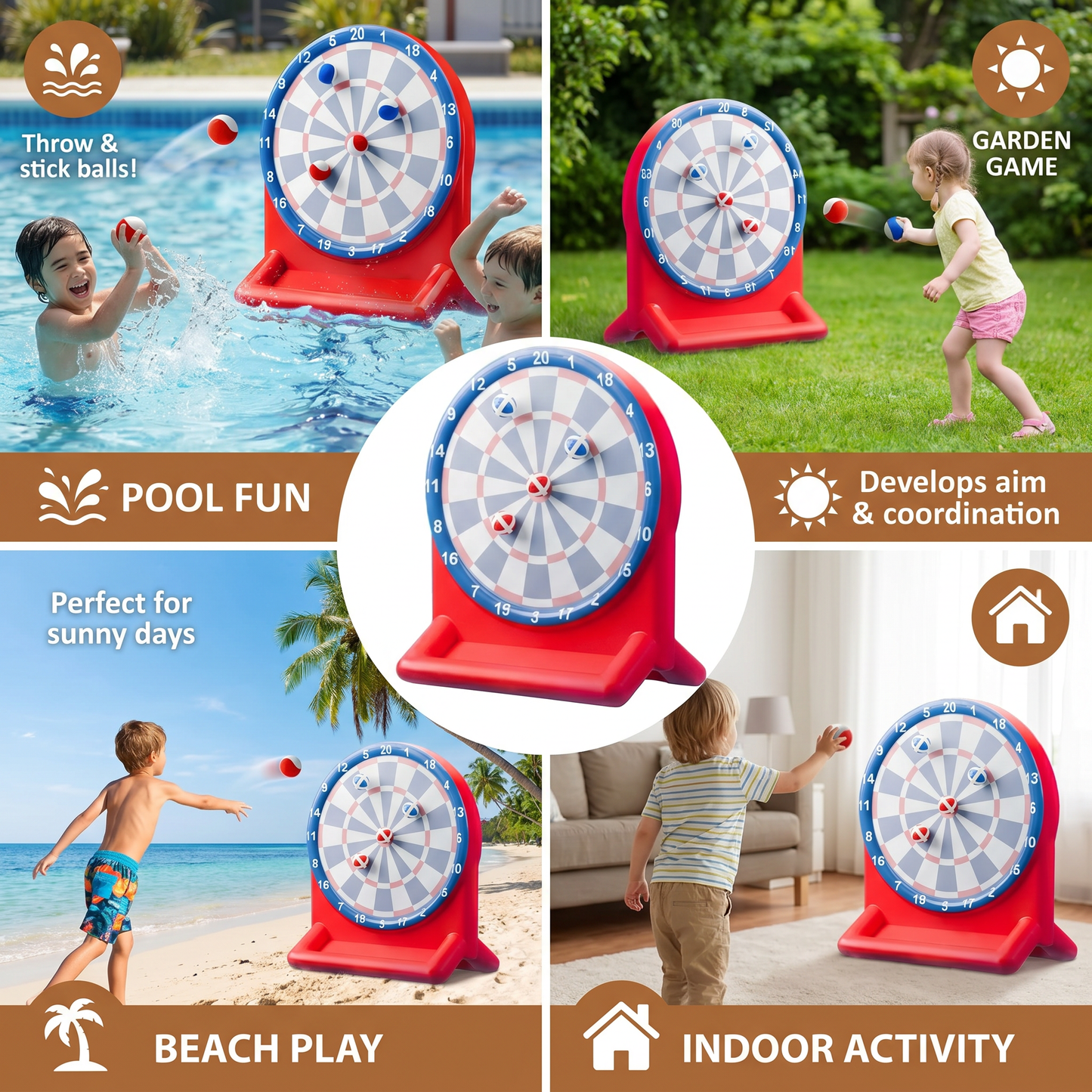 Inflatable Water Target Game with Darts – Outdoor Throwing Game for the Garden