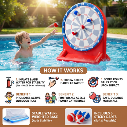 Inflatable Water Target Game with Darts – Outdoor Throwing Game for the Garden