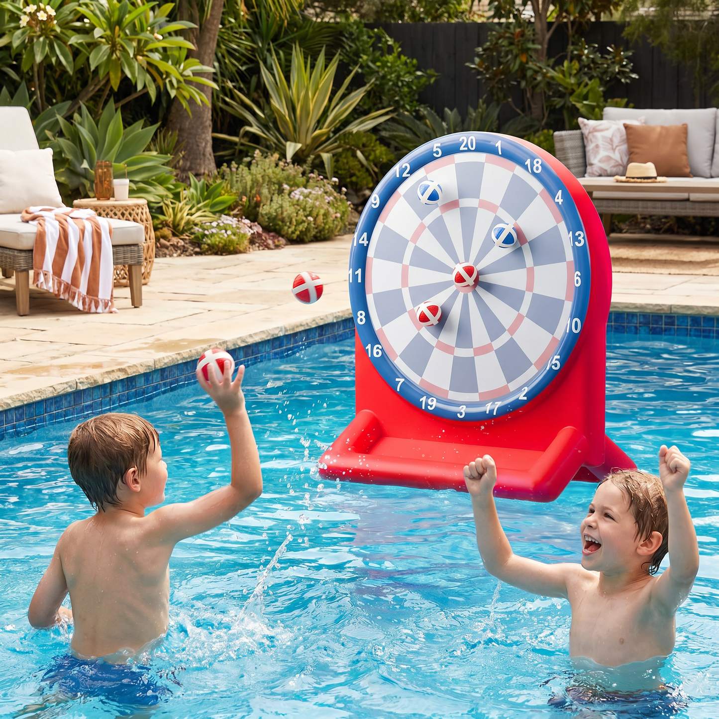 Inflatable Water Target Game with Darts – Outdoor Throwing Game for the Garden
