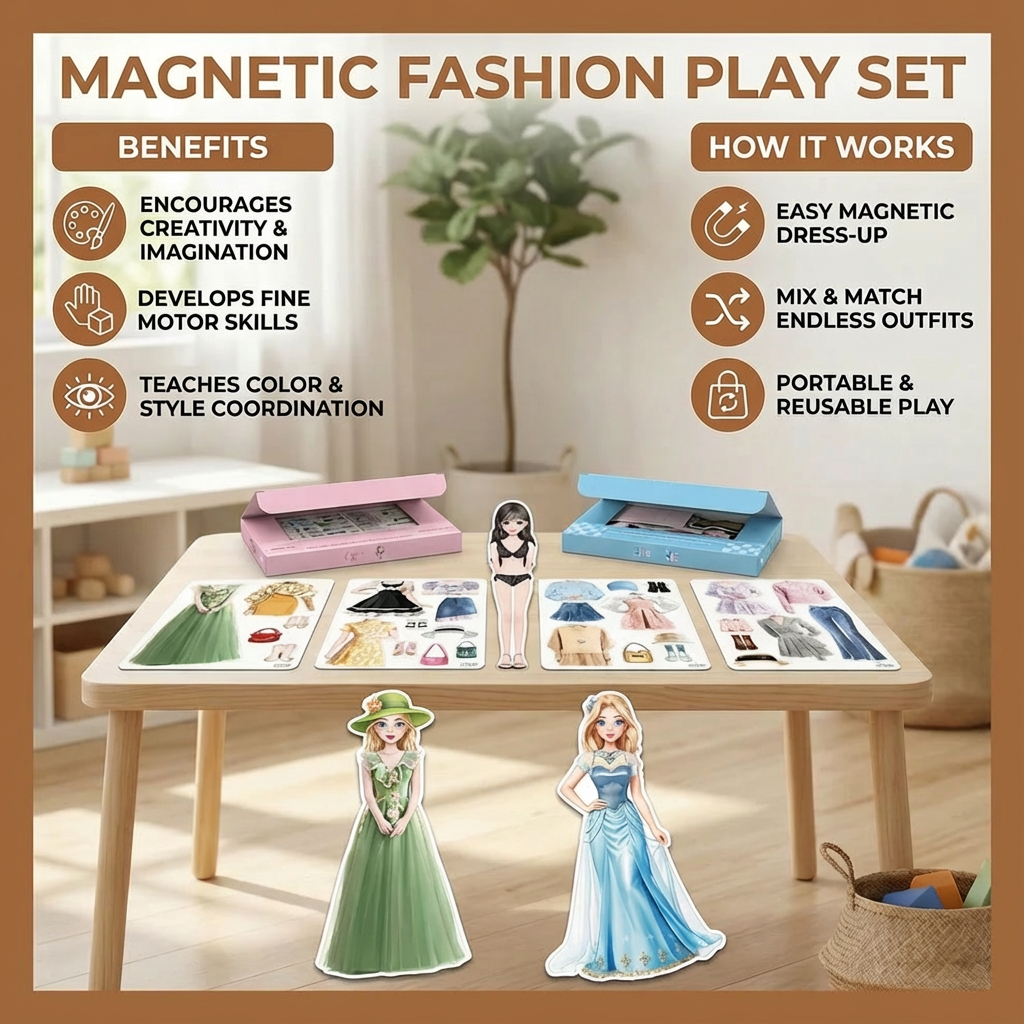 Magnetic Fashion Play Set for Children