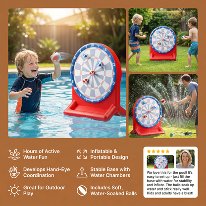 Inflatable Water Target Game with Darts – Outdoor Throwing Game for the Garden
