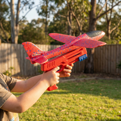 Foam Airplane Launcher for Kids – Interactive Flying Toy with Launch Gun