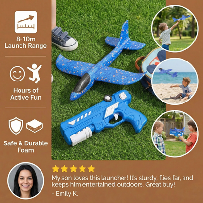 Foam Airplane Launcher for Kids – Interactive Flying Toy with Launch Gun