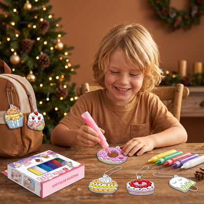 DIY Christmas No-Bake Glue Painting Ornament Craft Kit for Kids