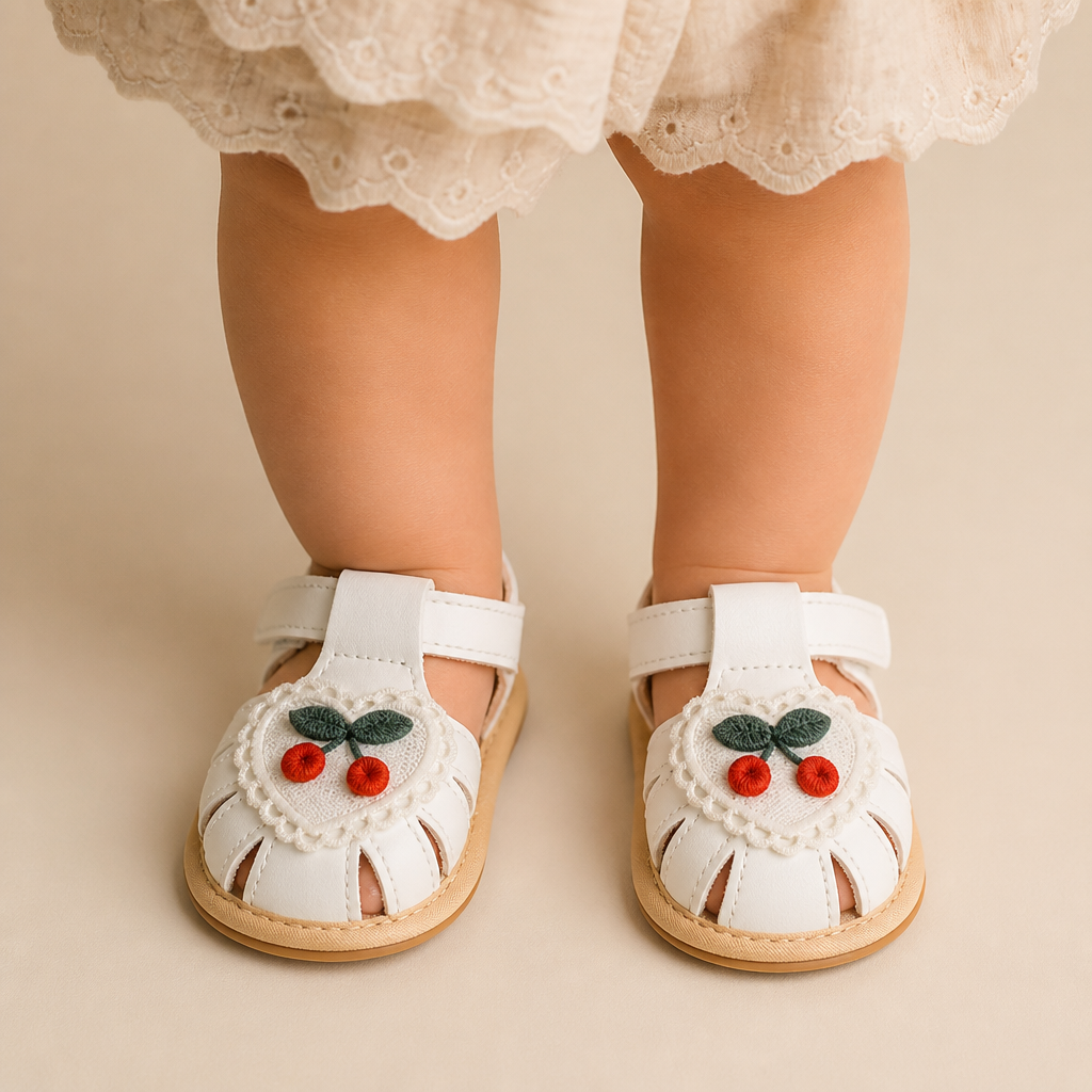 Cherry Heart Closed-Toe Sandals