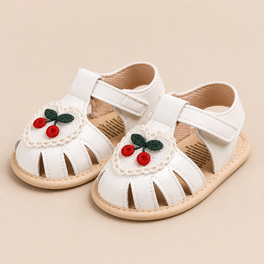 Cherry Heart Closed-Toe Sandals