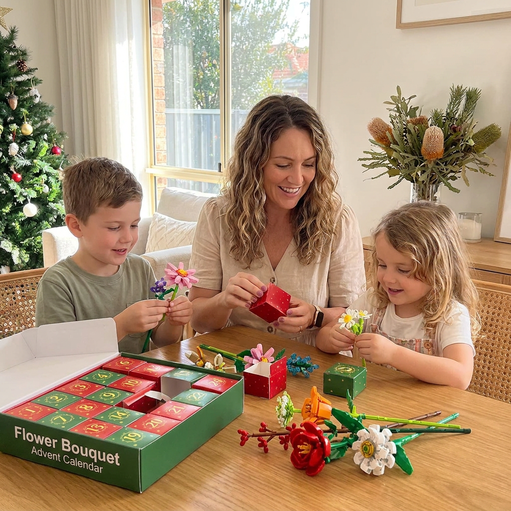 Christmas Building Block Flower Bouquet Advent Calendar
