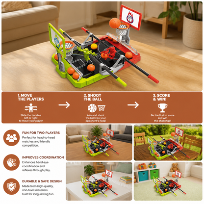 Mini Basketball Battle Game – 2-Player Tabletop Hoops Challenge