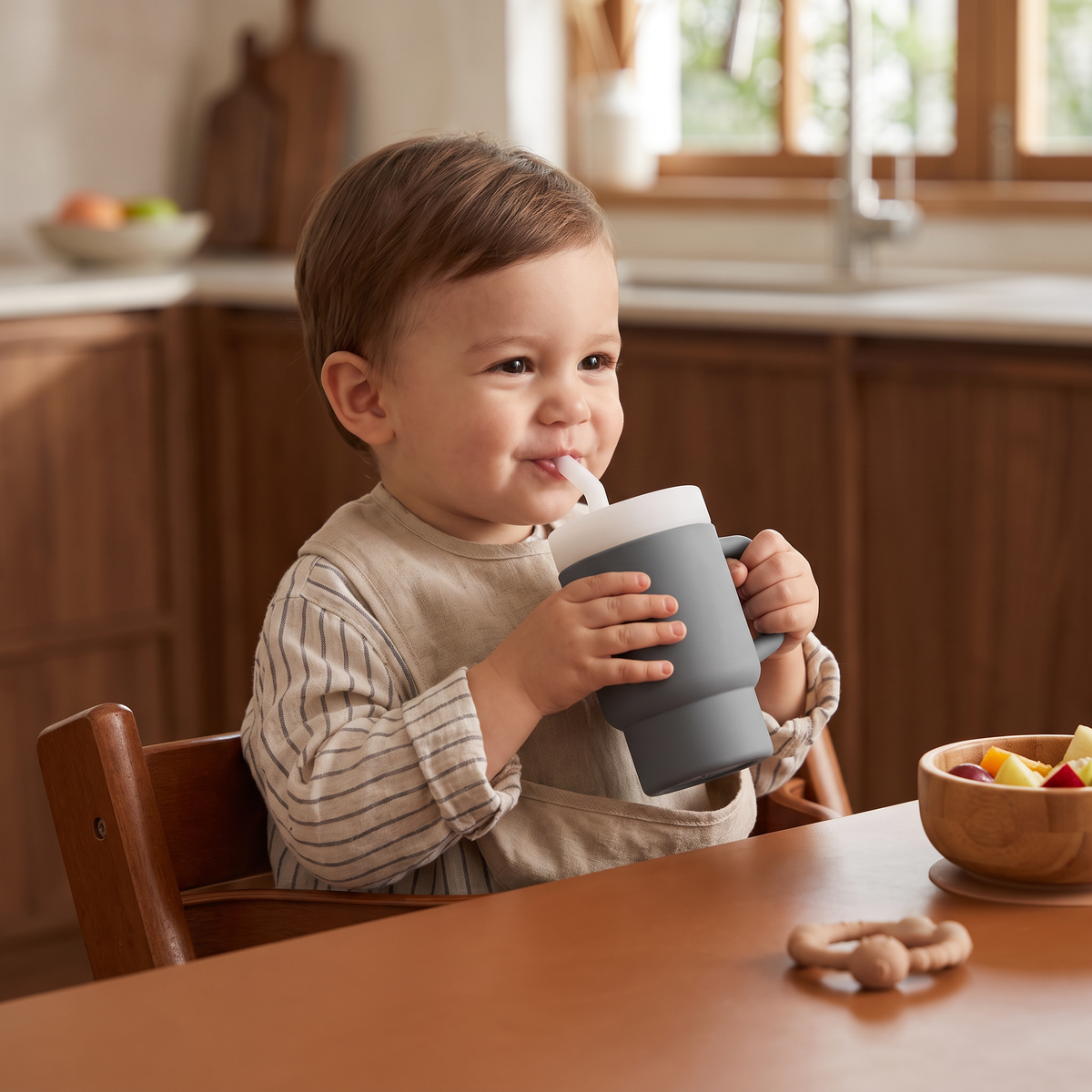 Leakproof Silicone Toddler Straw Cup