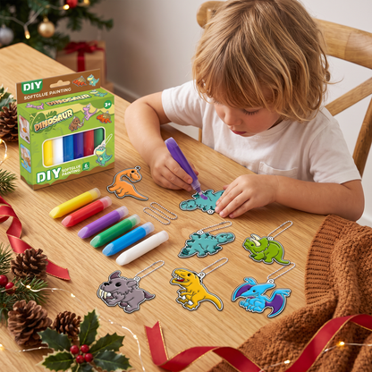 DIY Christmas No-Bake Glue Painting Ornament Craft Kit for Kids