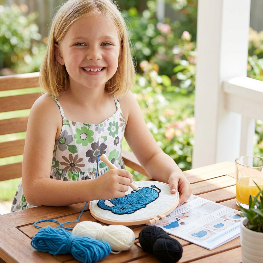 Punch Needle Embroidery Starter Kit – Beginner DIY Set with Beautiful Patterns