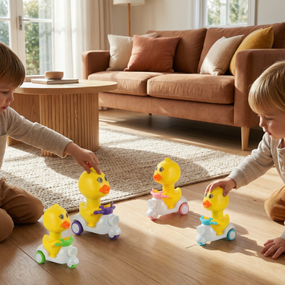 Yellow Duck Push & Go Toy – Fun Kids Scooter with Press-to-Drive Action