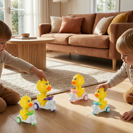 Yellow Duck Push & Go Toy – Fun Kids Scooter with Press-to-Drive Action