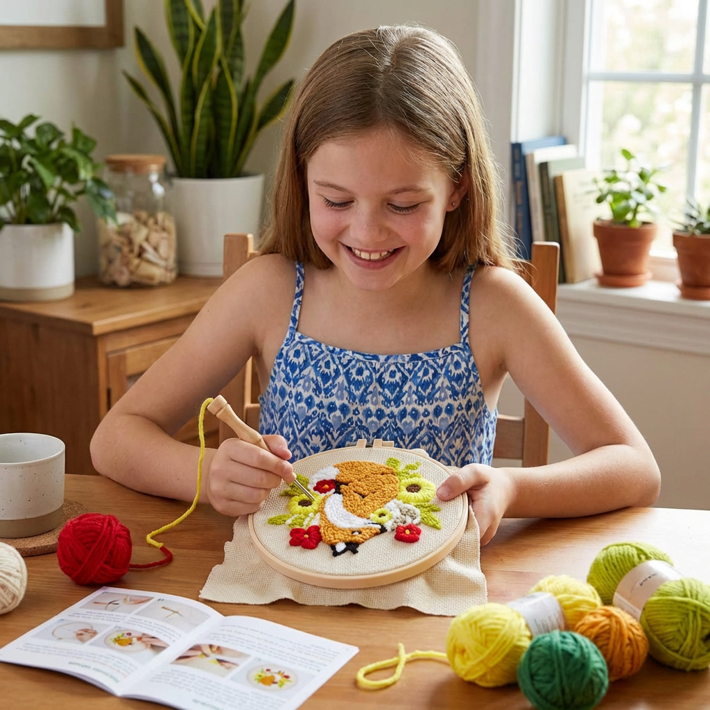 Punch Needle Embroidery Starter Kit – Beginner DIY Set with Beautiful Patterns
