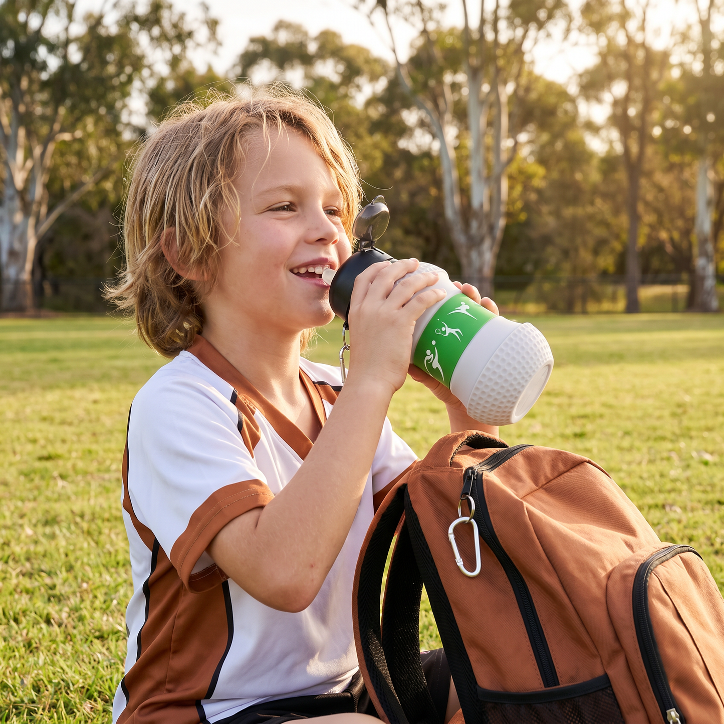 Foldable & Durable Silicone Football Water Bottle