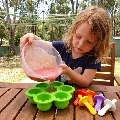 7-Piece Silicone Popsicle Mold – Reusable Ice Pop Maker for Kids
