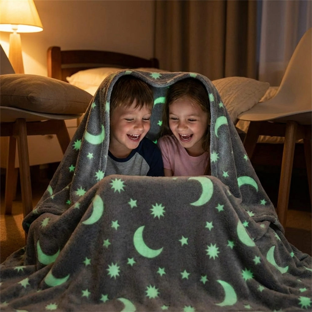 Shimmering Star Blanket – Glow-in-the-Dark Cozy Blanket