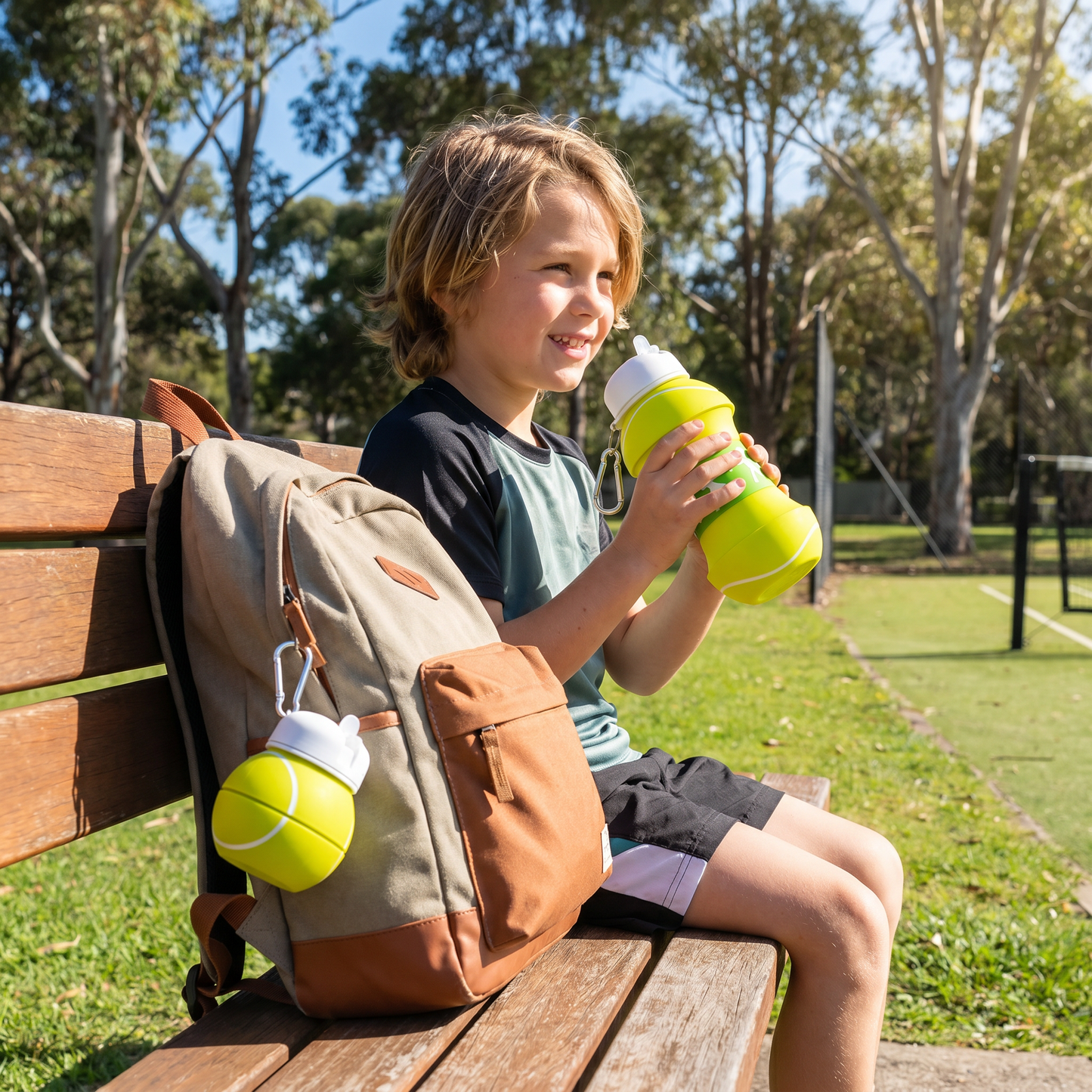 Foldable & Durable Silicone Football Water Bottle