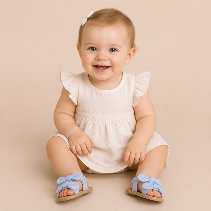 Bunny Ear Bow Sandals Blue