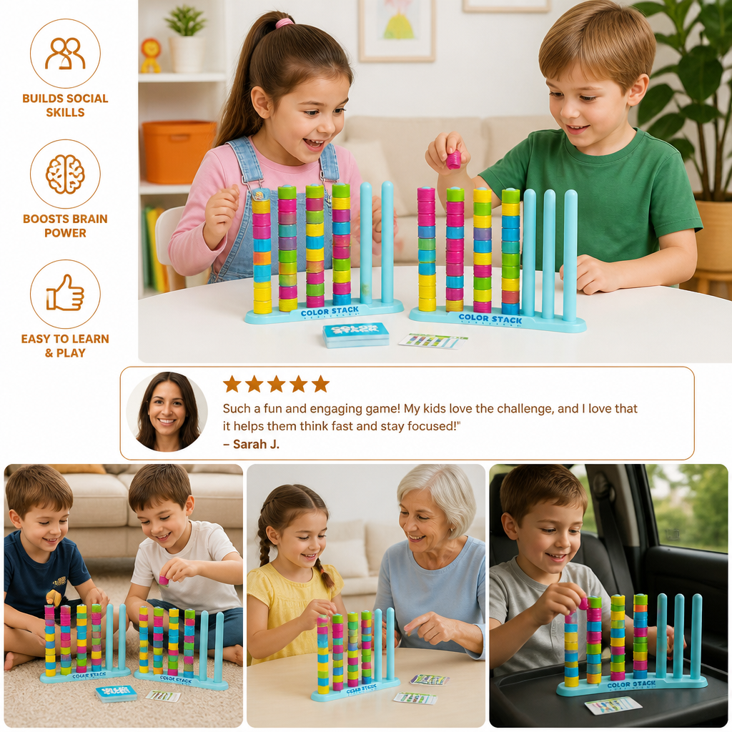 Color Stack Challenge – Fast-Paced Color Matching Party & Family Game