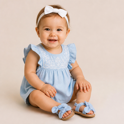 Bunny Ear Bow Sandals Blue
