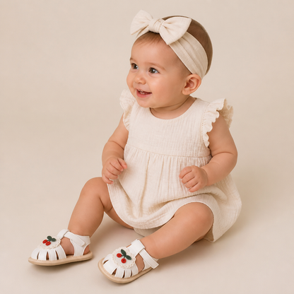 Cherry Heart Closed-Toe Sandals