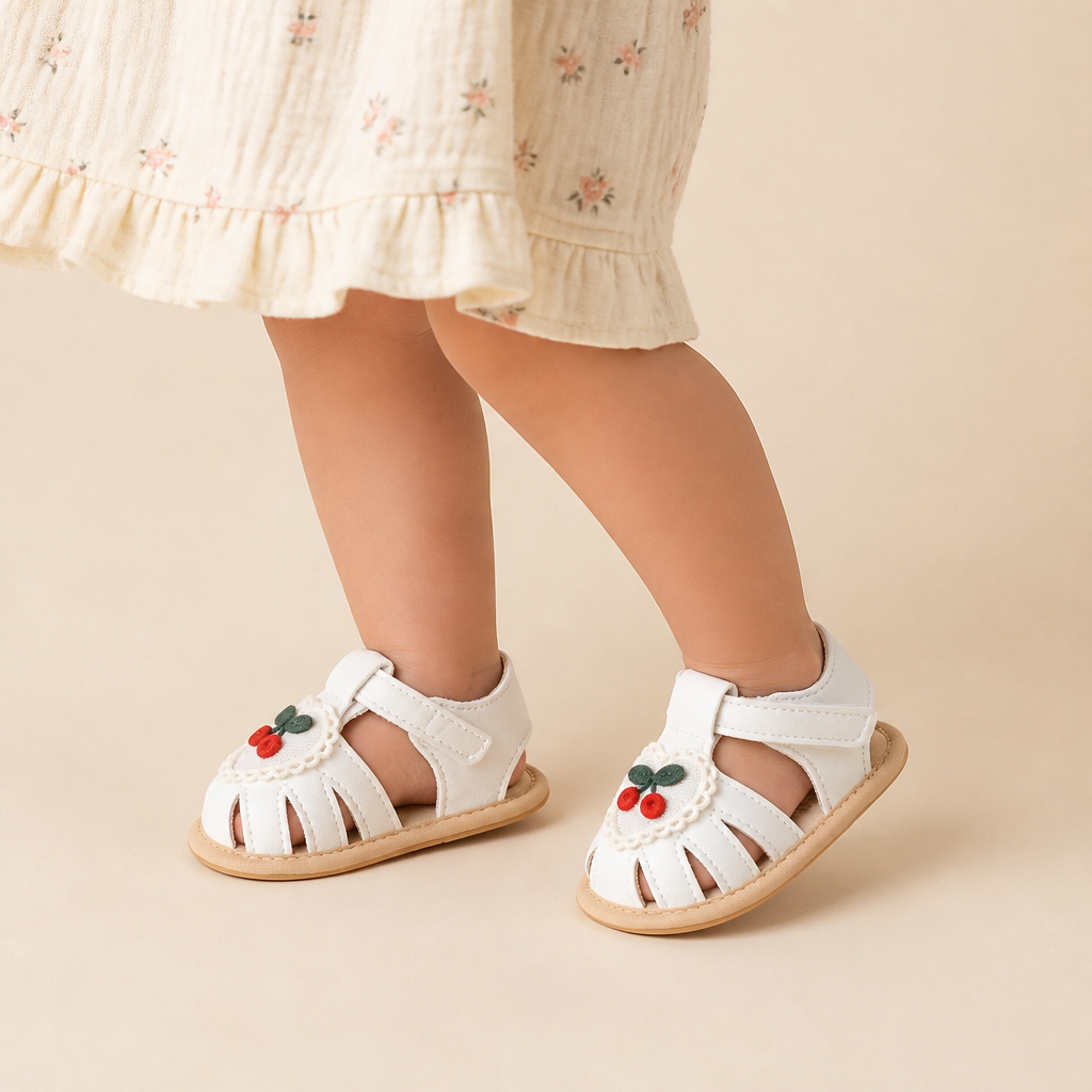 Cherry Heart Closed-Toe Sandals