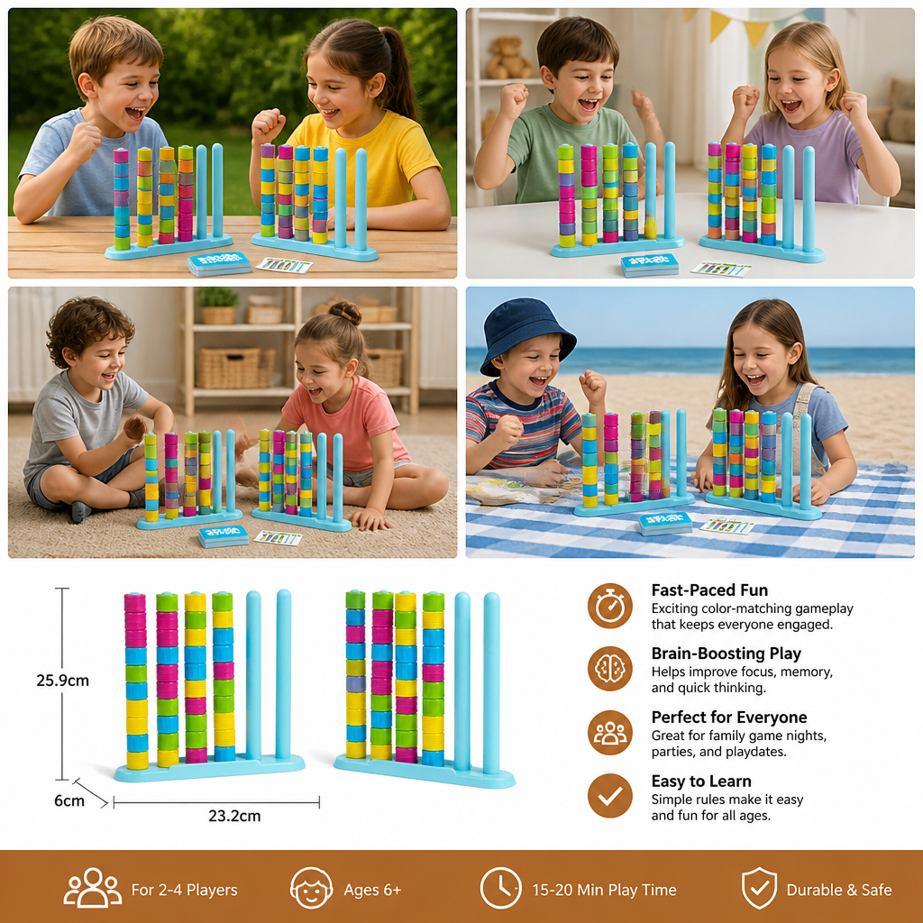 Color Stack Challenge – Fast-Paced Color Matching Party & Family Game