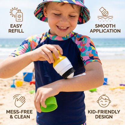 Refillable Sunscreen Roller for Kids – Easy Mess-Free Sunscreen Applicator
